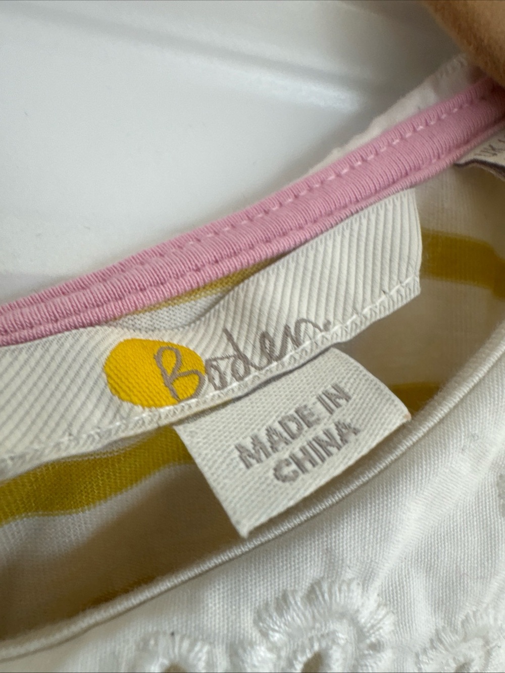 Boden Kathleen Yellow White Stripped Eyelet Peter Pan Collar Size 10 - Picture 4 of 7